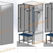 Шкаф гардеробный двухсекционный 2 двери (с нишей для скамьи) 1850*500*700 S-0,8мм - uralbiznesstroi.ru – Уфа