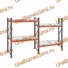 Стеллаж с выкатными платформами  2000*3600*1050 2 яруса 8 платформ - uralbiznesstroi.ru – Уфа