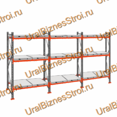 Стеллаж с выкатными платформами  2000*5400*1050 3 яруса 18 платформ - uralbiznesstroi.ru – Уфа