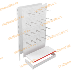 Стеллаж торговые перфорированный 2350*400*600 с крючками - uralbiznesstroi.ru – Уфа