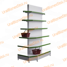 Стеллаж островной с торцевыми полками 2350*400*900 6 полок - uralbiznesstroi.ru – Уфа