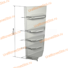 Торговый угловой стеллаж 2350*500*900 5 полок - uralbiznesstroi.ru – Уфа