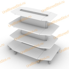 Стеллаж островной с торцевыми полками 2350*400*900 4 полки - uralbiznesstroi.ru – Уфа