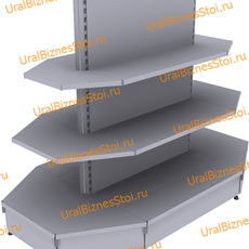 Стеллаж островной с торцевыми полками 1950*400*600 3 полки - uralbiznesstroi.ru – Уфа