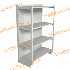 Торговый пристенный стеллаж с передней стойкой 1450*300*600 4 полки - uralbiznesstroi.ru – Уфа