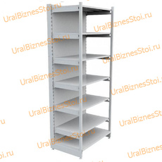 Торговый пристенный стеллаж с передней стойкой 2800*500*1200 7 полок - uralbiznesstroi.ru – Уфа