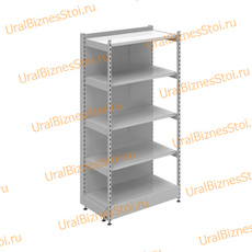 Торговый пристенный стеллаж с передней стойкой 1950*400*1000 5 полок - uralbiznesstroi.ru – Уфа