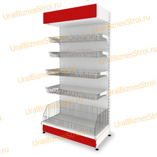 Торговый стеллаж с корзиной 2350*500*900 - uralbiznesstroi.ru – Уфа