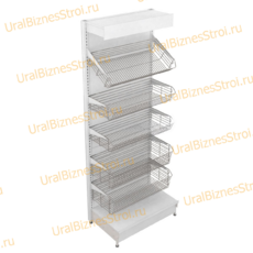 Торговый стеллаж с корзиной 2350*500*600 - uralbiznesstroi.ru – Уфа