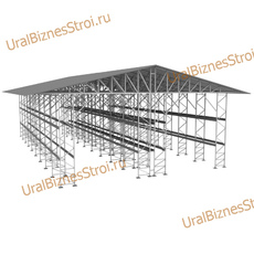 Быстровозводимый (каркас) склад 12000*25000*8000 мм 3 яруса - uralbiznesstroi.ru – Уфа