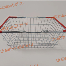 Корзина покупательская, цинк хроматированный (20л) 2 ручки, ПВХ,  цвет-красный - uralbiznesstroi.ru – Уфа