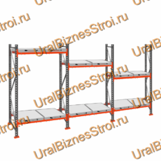 Стеллаж с выкатными платформами  3000*5400*1050 2 яруса 12 платформ - uralbiznesstroi.ru – Уфа