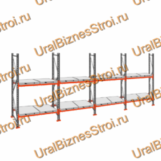 Стеллаж с выкатными платформами  3000*7200*1050 2 яруса 16 платформ - uralbiznesstroi.ru – Уфа