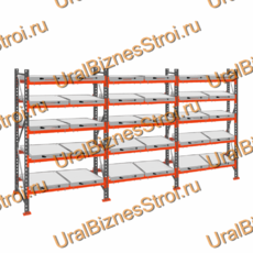 Стеллаж с выкатными платформами  3000*5400*1050 5 яруса 30 платформ - uralbiznesstroi.ru – Уфа