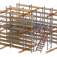 Мезонинный стеллаж 12м*12м 2 этажа 288 м2 - uralbiznesstroi.ru – Уфа