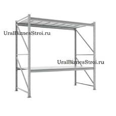 Грузовой стеллаж 2040*600*2000 2 яруса навесных с настилом (оцинк.) - uralbiznesstroi.ru – Уфа