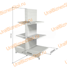 Торговый островной стеллаж 1450*500*600 3 полки - uralbiznesstroi.ru – Уфа