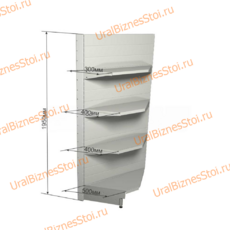 Торговый угловой стеллаж 1950*500*900 4 полки - uralbiznesstroi.ru – Уфа