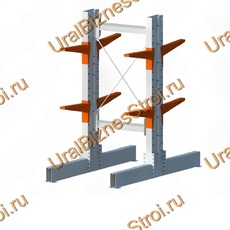 Стеллаж консольный двусторонний 2000х1150х2020 мм тяжелый 3 яруса - uralbiznesstroi.ru – Уфа