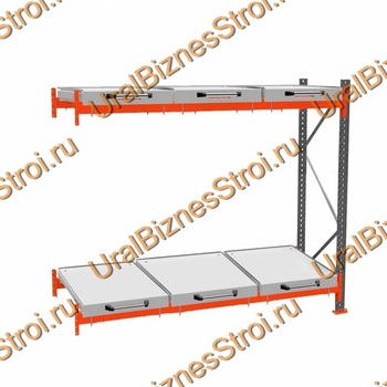 Стеллаж с выкатными платформами дополнительная секция 3000*2700*1050 2 яруса 6 платформ - uralbiznesstroi.ru – Уфа