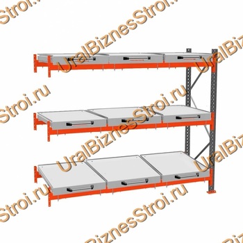 Стеллаж с выкатными платформами дополнительная секция 2500*2700*1050 3 яруса 9 платформ - uralbiznesstroi.ru – Уфа