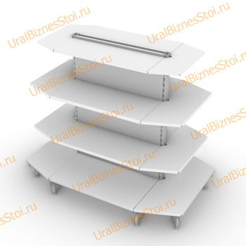 Стеллаж островной с торцевыми полками 1950*500*600 4 полки - uralbiznesstroi.ru – Уфа