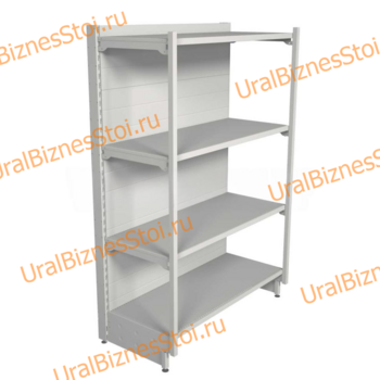 Торговый пристенный стеллаж с передней стойкой 1450*500*600 4 полки - uralbiznesstroi.ru – Уфа