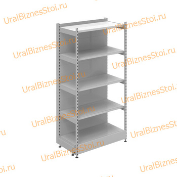 Торговый пристенный стеллаж с передней стойкой 1950*400*1000 5 полок - uralbiznesstroi.ru – Уфа