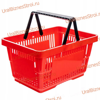 Корзина-пластик (20л) с 2-я ручк, цвет-красный - uralbiznesstroi.ru – Уфа