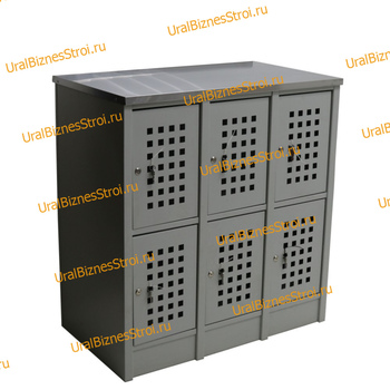  Шкаф сумочный разборный 915х500х970 (ШхГхВ) 6-ячеечный (стол-тумба из нержавайки) S-0,6мм - uralbiznesstroi.ru – Уфа