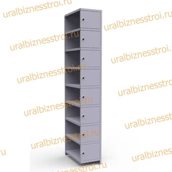  Шкаф сумочный разборный 300х500х1850 (ШхГхВ) 1х секционный 8-ячеечный S-0,6 мм (Дополнительная секция) - uralbiznesstroi.ru – Уфа