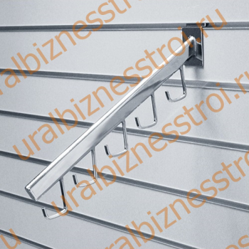 F 112 Кронштейн наклонный, с 5-ю крючками , 400 мм, хром - uralbiznesstroi.ru – Уфа