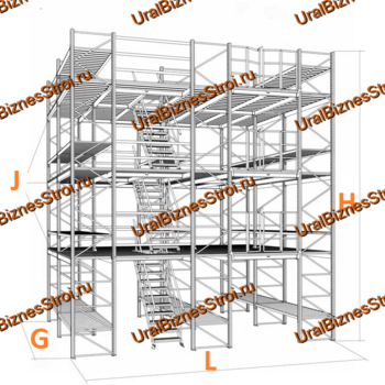 Мезонинный стеллаж 30м*16м 2 этажа 960 м2 - uralbiznesstroi.ru – Уфа