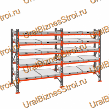 Стеллаж с выкатными платформами  3000*3600*1050 5 яруса 20 платформ - uralbiznesstroi.ru – Уфа