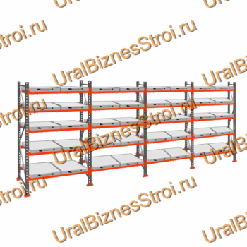 Стеллаж с выкатными платформами  3000*7200*1050 5 ярусов 40 платформ - uralbiznesstroi.ru – Уфа
