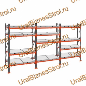 Стеллаж с выкатными платформами  2500*5400*1050 4 яруса 24 платформы - uralbiznesstroi.ru – Уфа