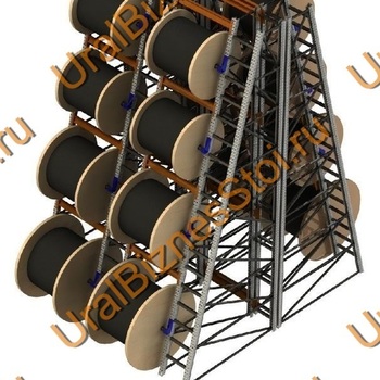 Стеллаж для кабельных барабанов 2400*4000*1050 мм на 6 барабанов - uralbiznesstroi.ru – Уфа