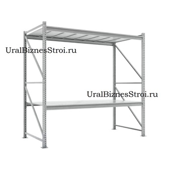 Грузовой стеллаж 2040*600*1750 2 яруса навесных с настилом (оцинк.) - uralbiznesstroi.ru – Уфа