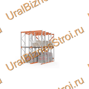 Стеллаж набивной паллетный (4000х3060х4000 мм), 2 линии, 2 яруса - uralbiznesstroi.ru – Уфа