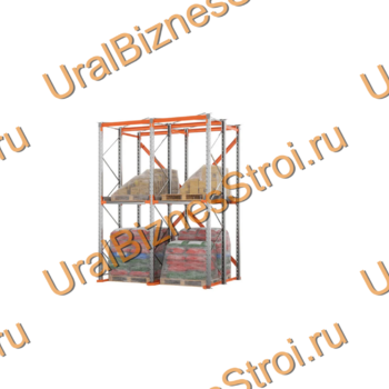 Стеллаж паллетный набивной (4000х3060х1800 мм), 2 линии, 2 яруса - uralbiznesstroi.ru – Уфа